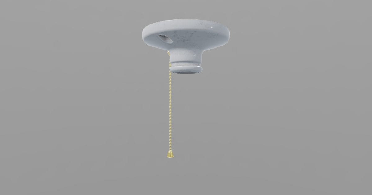 Porcelain pull-chain light socket