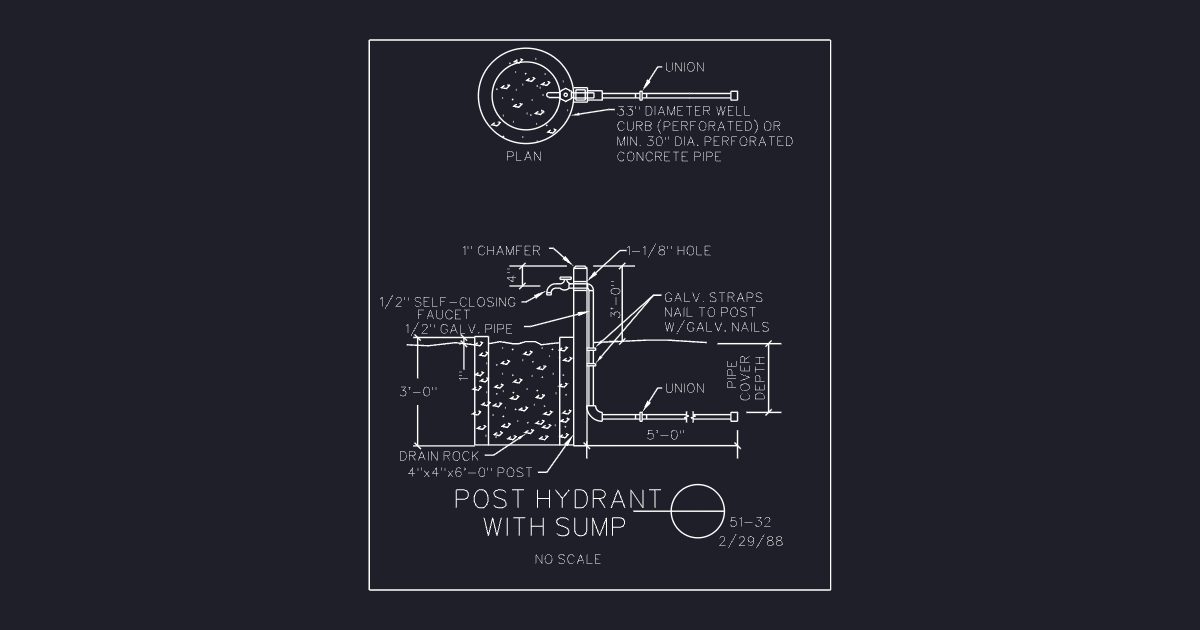 Post Hydrant With Sump (USFS 51_32)