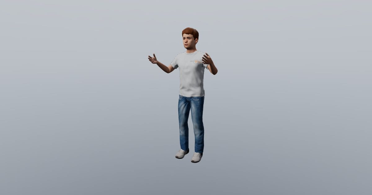 Presenting with open palms - 3D Person, Gestures