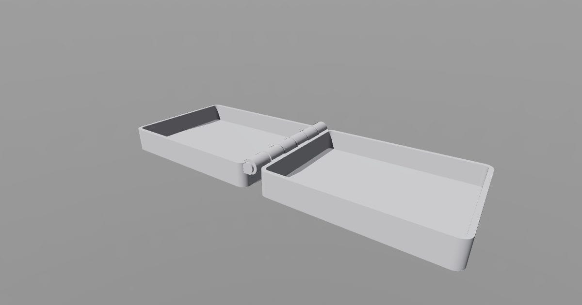 Print-in-place hinged clamshell