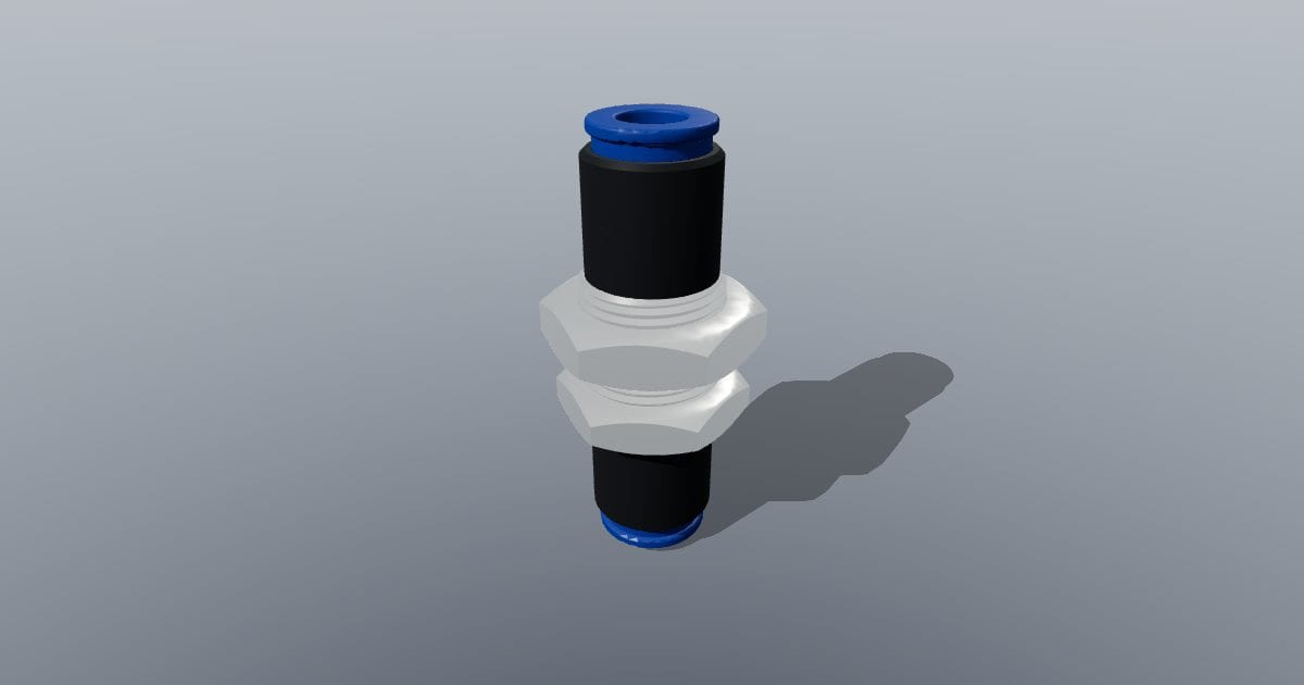 Push-in bulkhead union fitting, 6 mm tube, M14 x 1