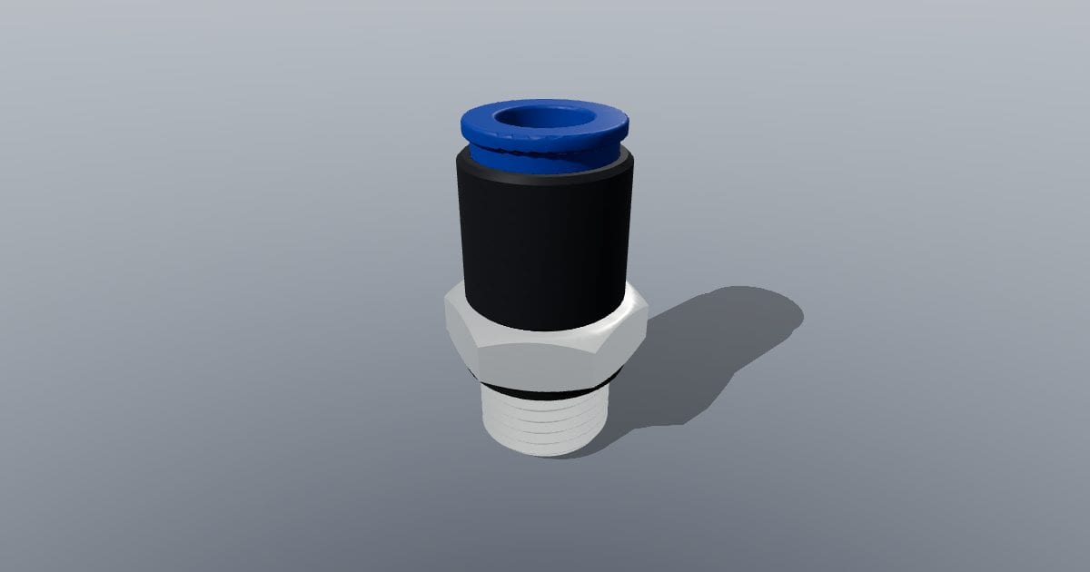 Push-in straight male fitting, 8 mm tube x G1/4