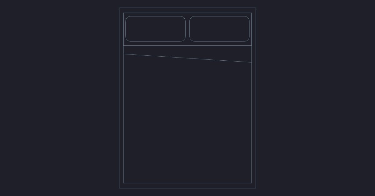 Queen bed plan - CAD Block