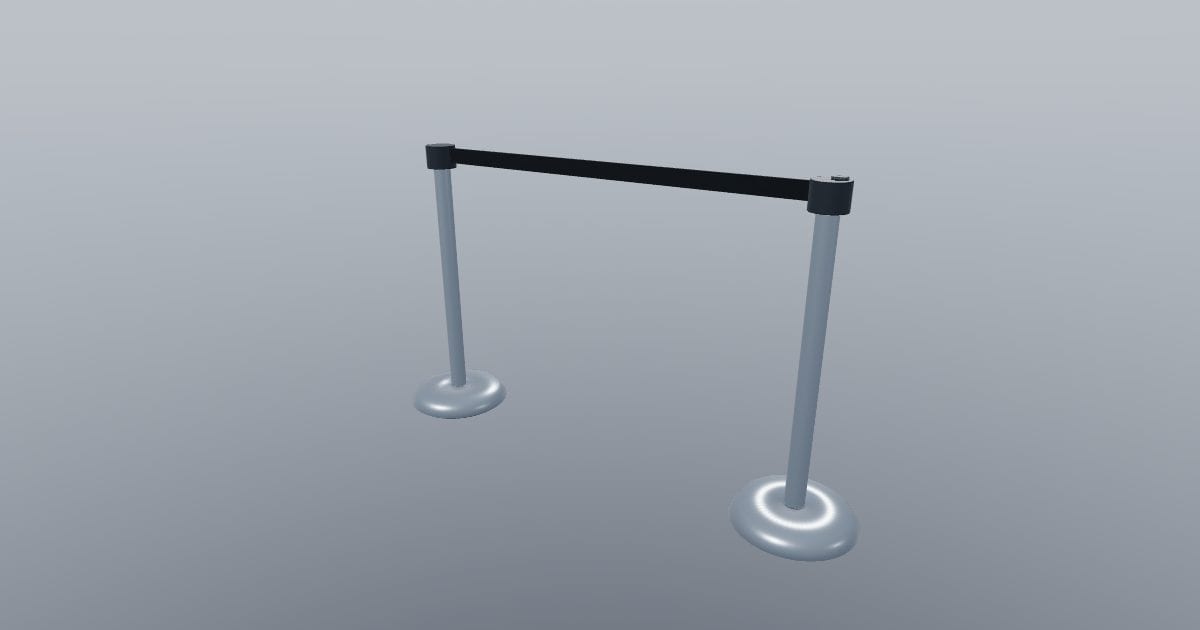 Queue post with extended belt