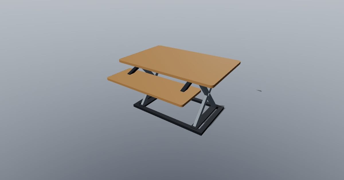 Raised sit-stand desk converter