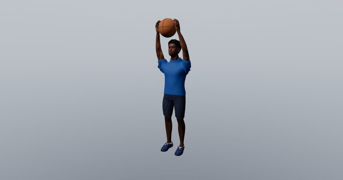 Raising a ball - 3D Person, Sports