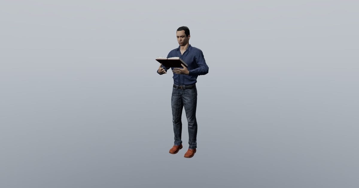 Reading a book - 3D Person, Everyday tasks
