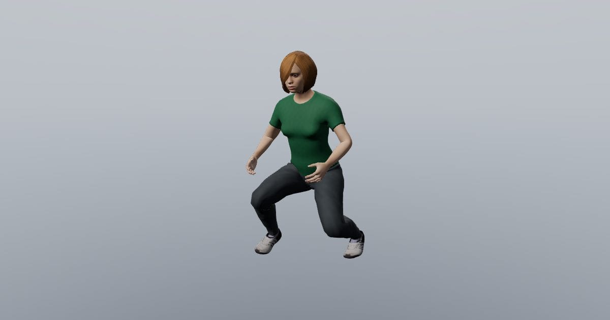 Ready crouch - 3D Person, Kneeling & reaching