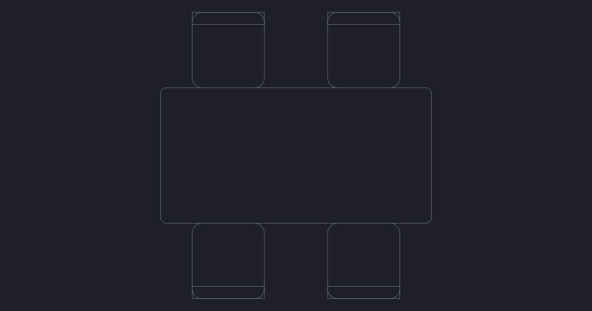 Rectangular meeting table plan - CAD Block
