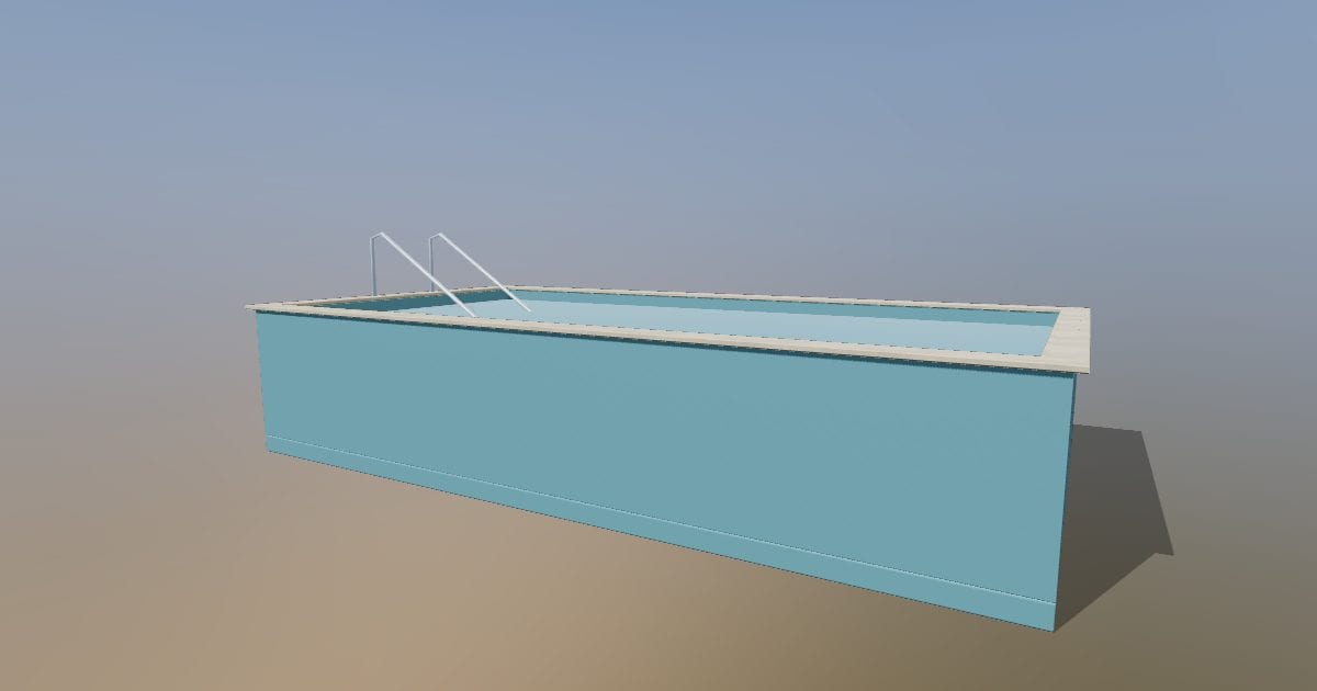 Rectangular pool 8 x 4 m with coping - Original exterior model