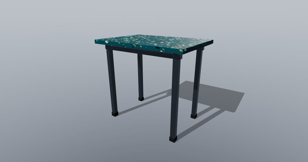 Recycled plastic panel side table