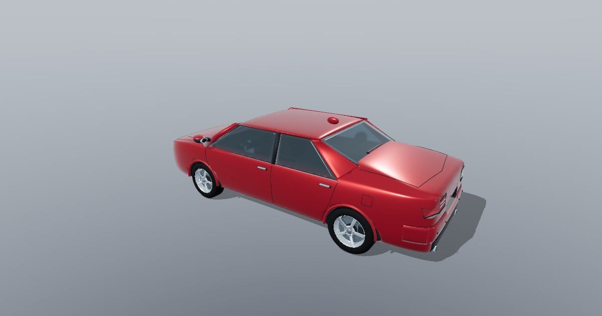 Red four-door sedan