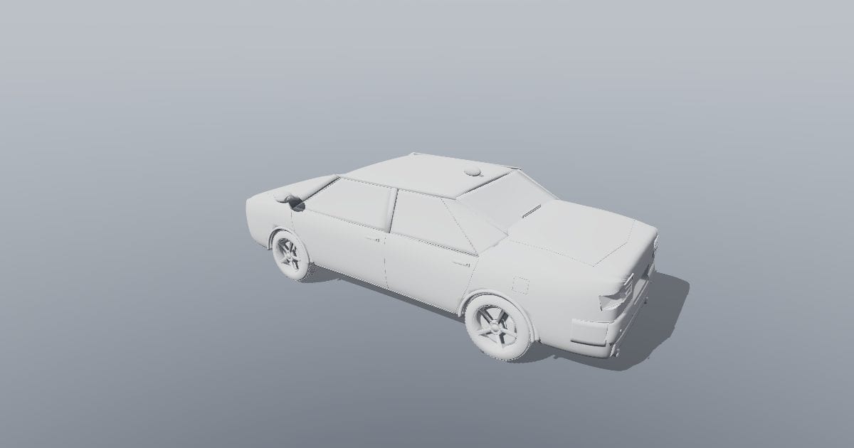Red four-door sedan (Collada DAE)