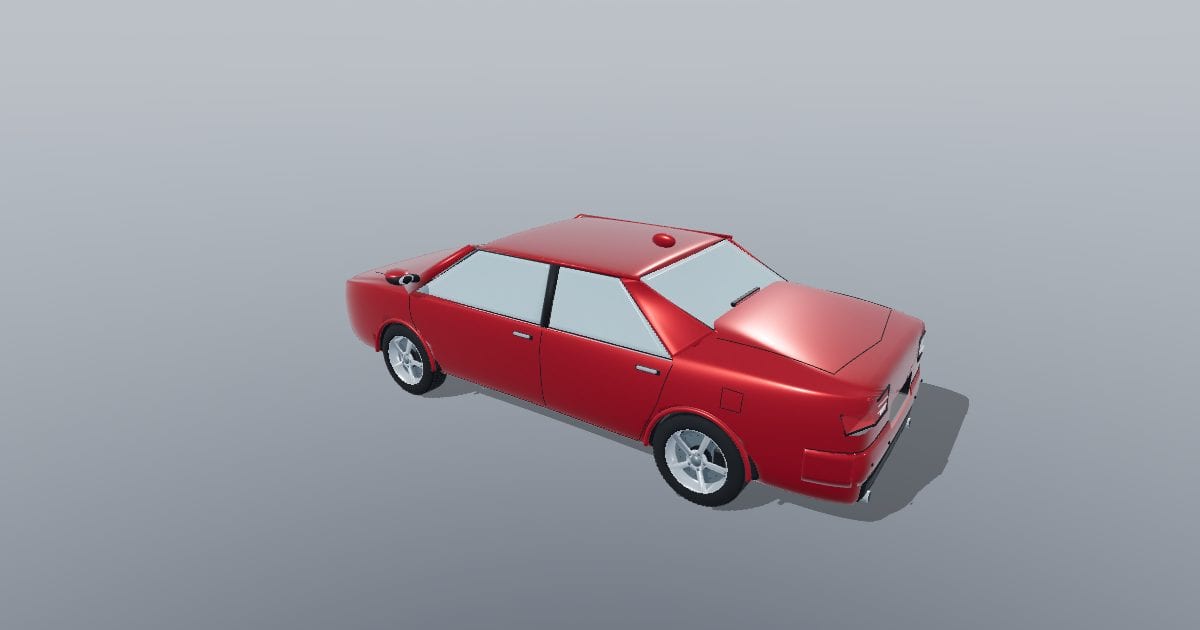 Red four-door sedan (USDZ)