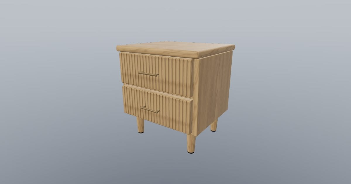 REED 50 - Fluted Oak Nightstand