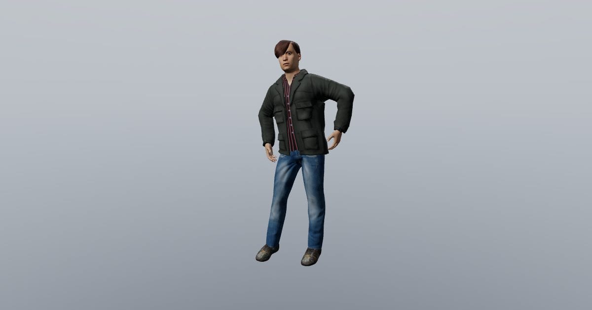 Relaxed sideways lean - 3D Person, Resting