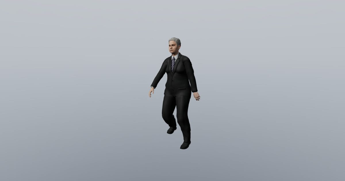 Relaxed walk - Harper 3D Person, Animated