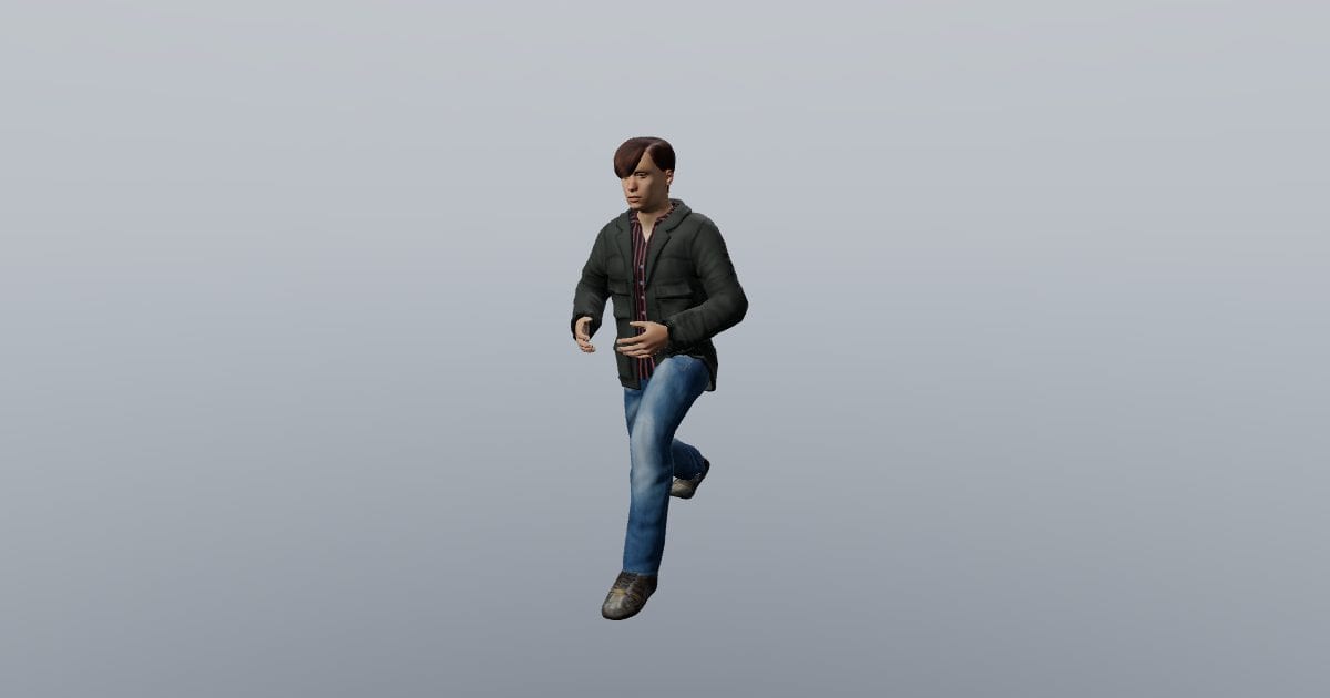 Right lunge stretch - 3D Person, Stretching
