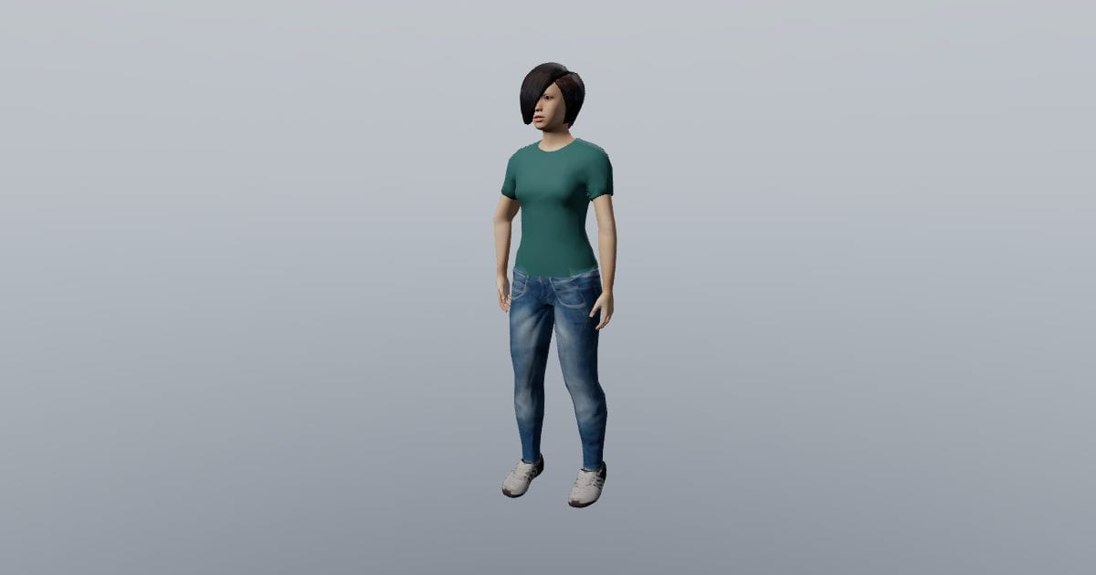 Riley - 3D Person, Woman Standing