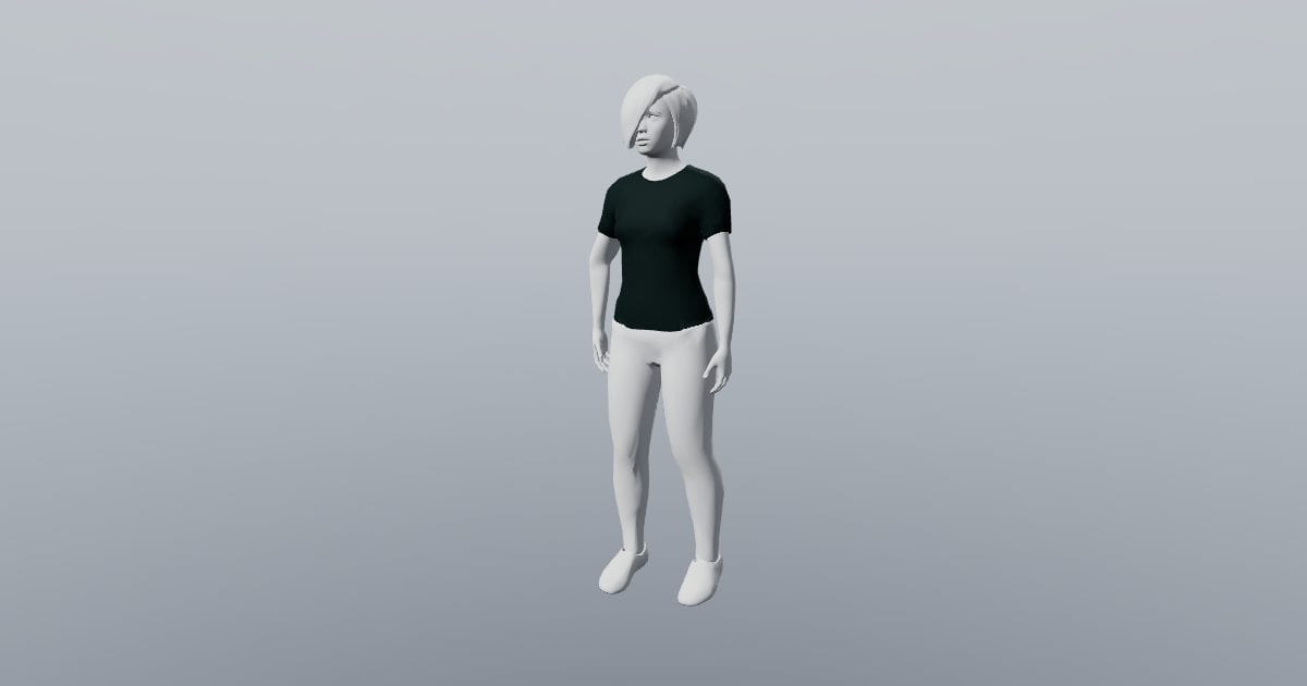 Riley - 3D Person, Woman Standing (Collada DAE)