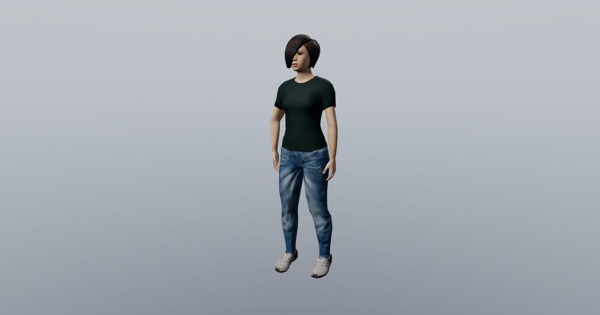 Riley - 3D Person, Woman Standing (USDZ)