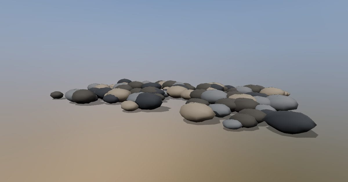River stone planting bed