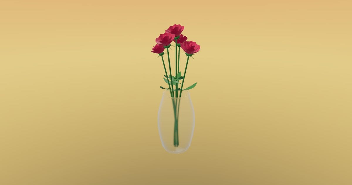 Rose bouquet in glass vase