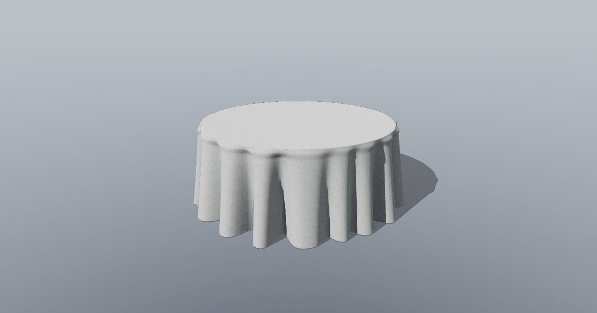 Round banquet table 1.8 m with floor-length tablecloth