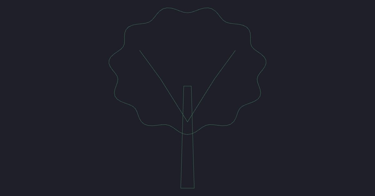 Round deciduous large elevation - CAD Block