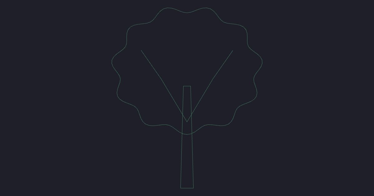 Round deciduous medium elevation - CAD Block