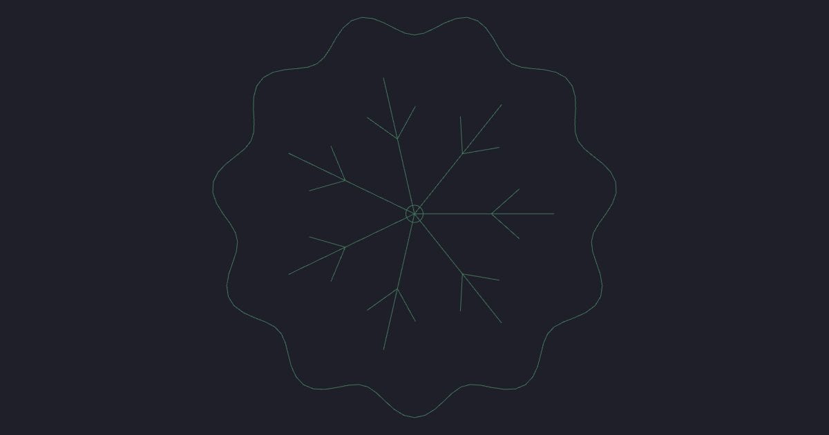 Round deciduous medium plan - CAD Block