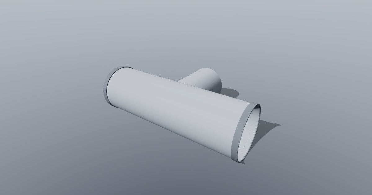 Round duct tee - Original MEP CAD