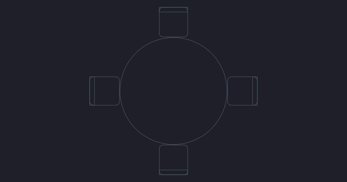 Round meeting table plan - CAD Block