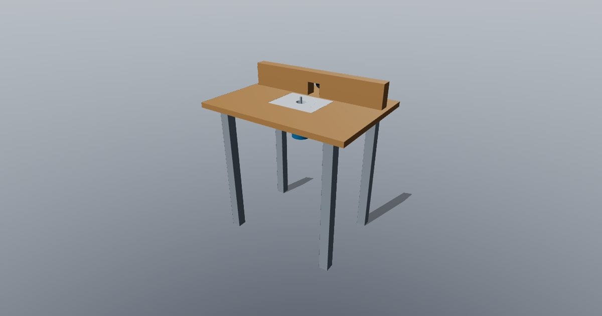 Router table with fence and insert: Free STEP 3D model (CC0 ...