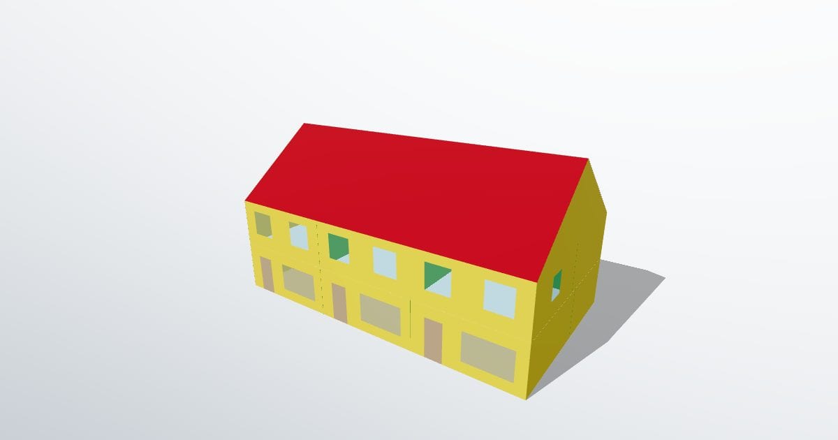 Row of three townhouses (energy model)