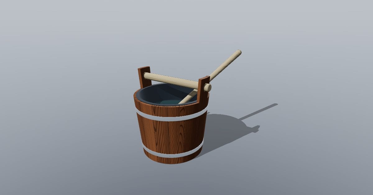 Sauna bucket and ladle (4 L staved bucket)
