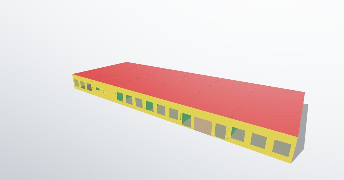 School wing, eight classrooms (energy model)