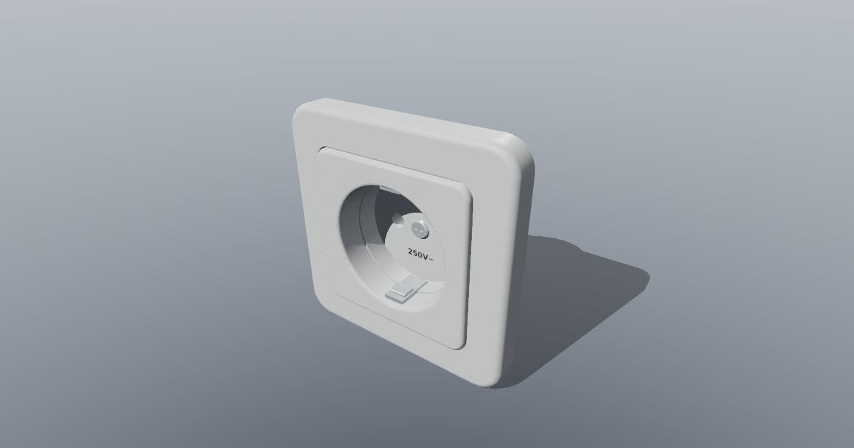 Schuko socket outlet (CEE 7/3, flush mounted)