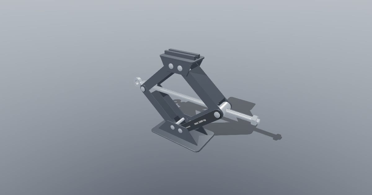 Scissor car jack 1 t with crank eye