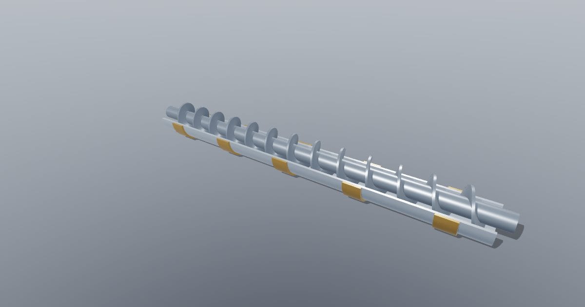 Screw and barrel cross-section