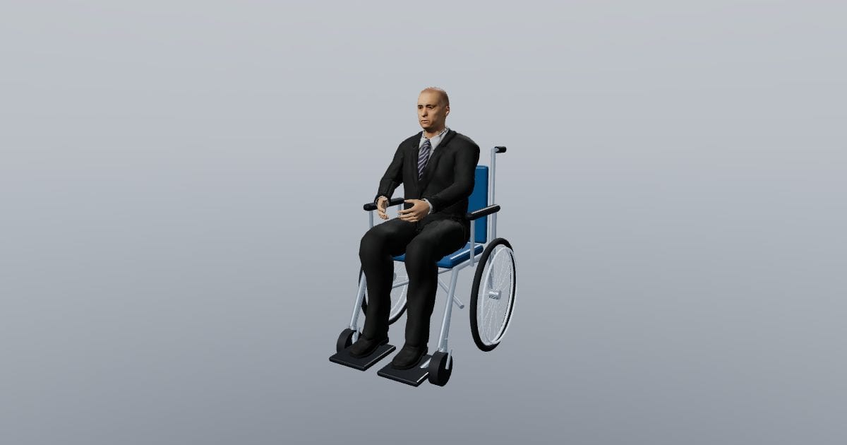 Seated adult in a manual wheelchair