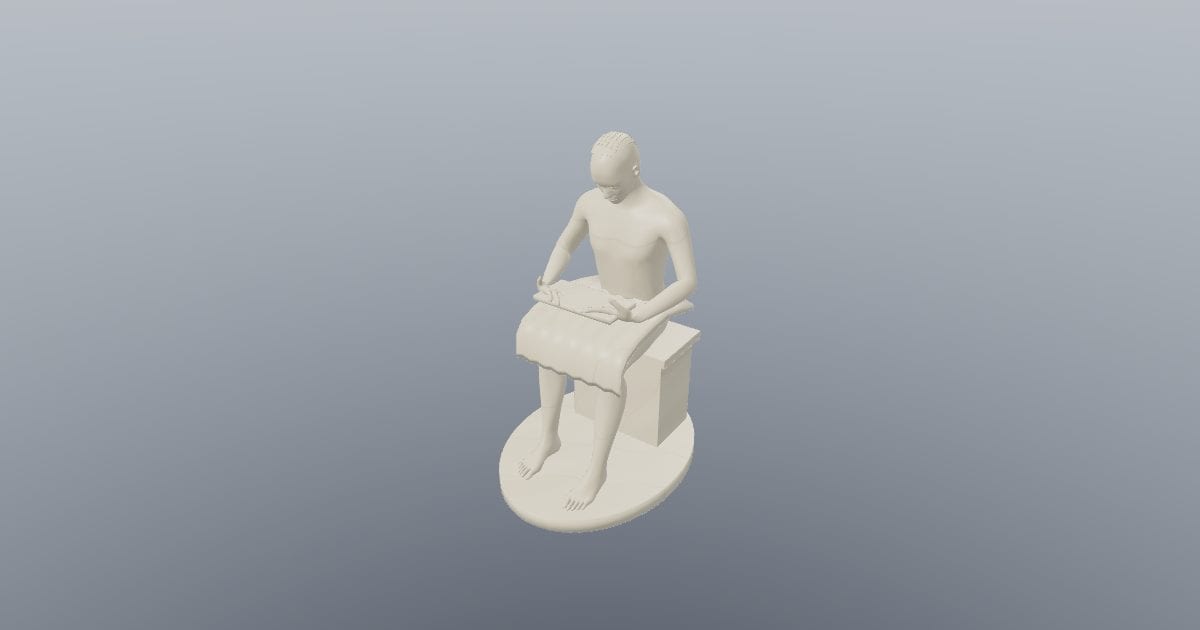 Seated garden figure statue