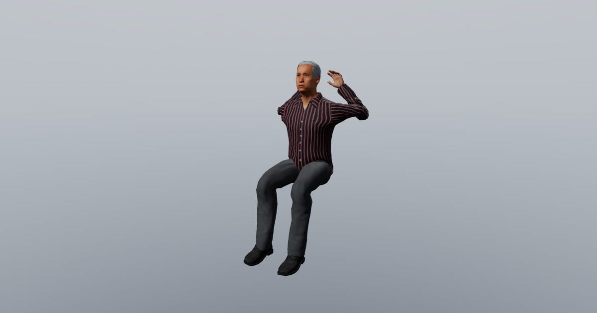Seated shoulder stretch - 3D Person, Seated