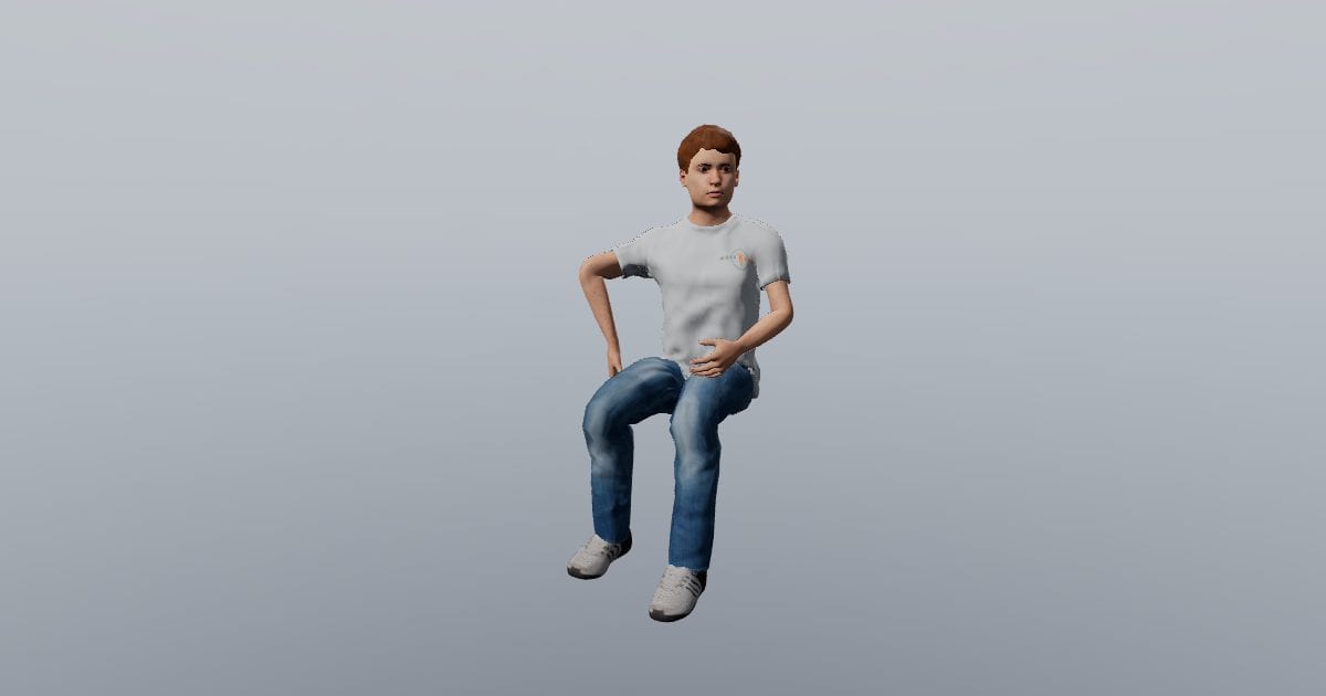 Seated sideways - 3D Person, Resting