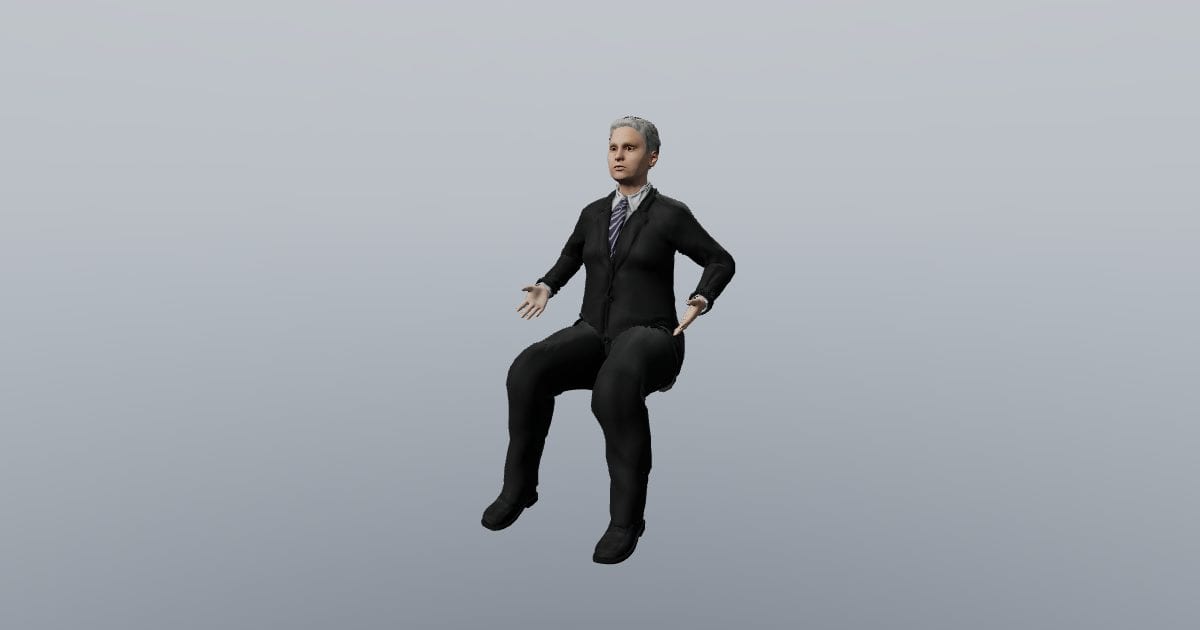 Seated with open posture - 3D Person, Resting