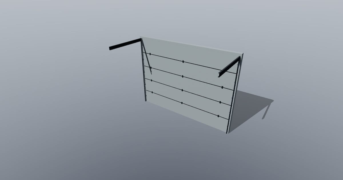 Sectional garage door - Original exterior CAD (FBX)