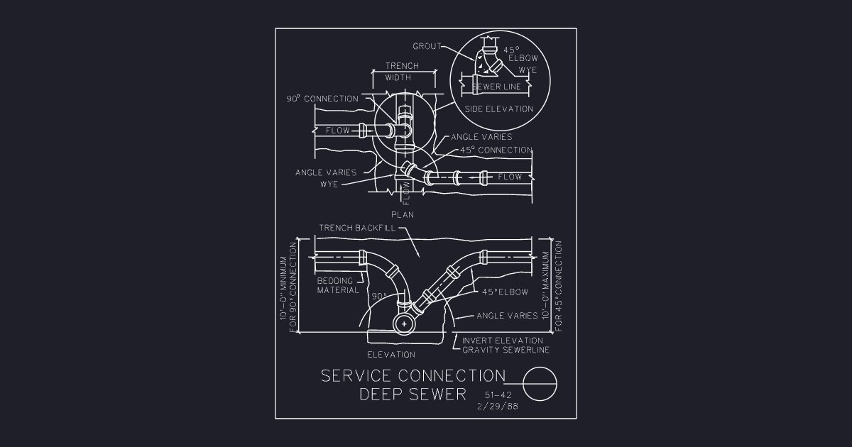 Service Connection Deep Sewer (USFS 51_42)