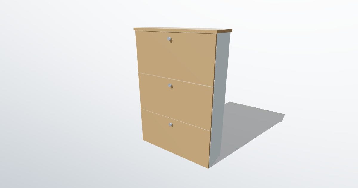 Shoe cabinet with tilt-out compartments