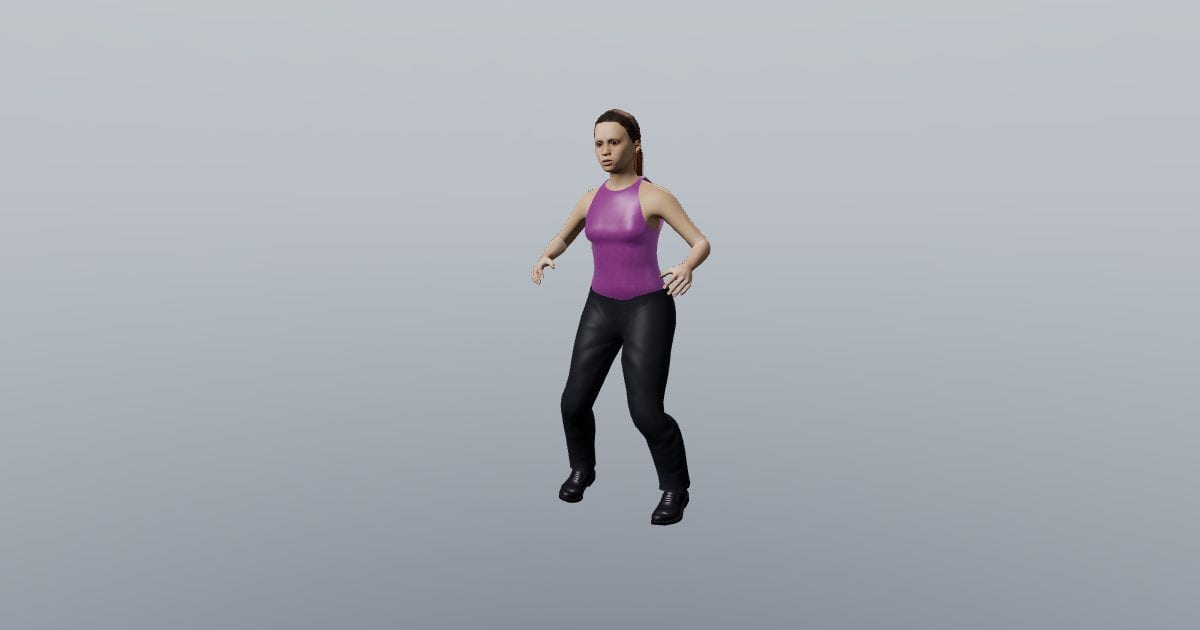 Side glide - Dancing 3D Person, Animated