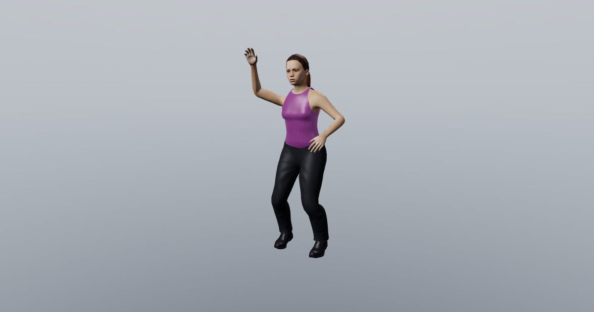 Single-arm groove - Dancing 3D Person, Animated